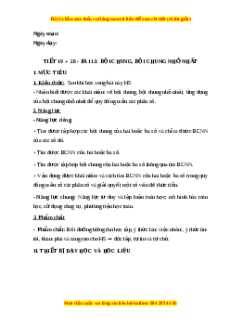 Giáo án Bội chung. Bội chung nhỏ nhất Toán 6 Chân trời sáng tạo