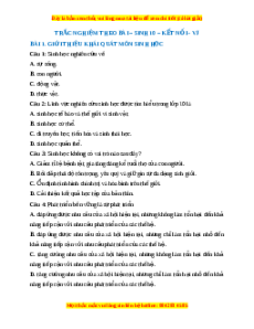 Trắc nghiệm Giới thiệu khái quát môn Sinh học 10 Kết nối tri thức