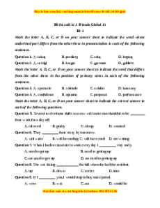 Đề thi cuối kì 1 Tiếng Anh 11 Friends global (Đề 4)