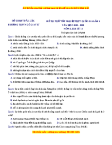 Đề thi thử Lịch sử trường Ngô Gia Tự - Đăk Kăk lần 4 năm 2023