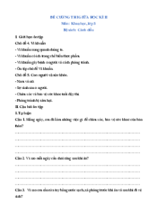 Đề cương ôn tập giữa kì 2 Khoa học lớp 5 Cánh diều