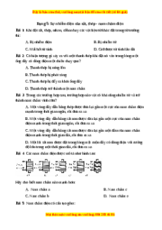 Trắc nghiệm Sự nhiễm điện của sắt, thép - Nam châm điện Vật lí 9