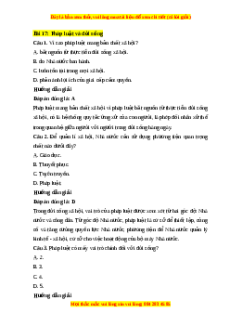 Trắc nghiệm KTPL 10 Bài 17 Chân trời sáng tạo: Pháp luật và đời sống
