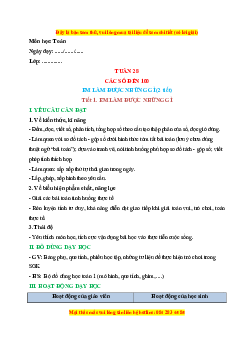 Giáo án Em làm được những gì? Toán lớp 1 Chân trời sáng tạo