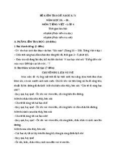 Đề thi giữa kì 1 Tiếng Việt lớp 4 Chân trời sáng tạo (đề 3)