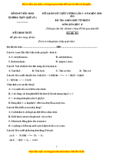 Đề thi thử Hóa Học trường Quế Võ 1 năm 2021