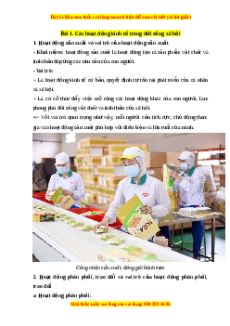 Lý thuyết Kinh tế pháp luật 10 Cánh diều Bài 1: Các hoạt động kinh tế trong đời sống xã hội