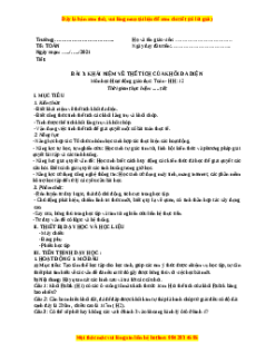 Giáo án Khái niệm về thể tích của khối đa diện Toán 12 Hình học