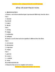 Đề thi cuối kì 2 Tiếng Anh 9 Sở GD Sóc Trăng năm 2023