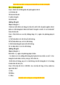 Trắc nghiệm Bài 2: Sử dụng bản đồ Địa lí 10 Cánh diều