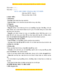 Giáo án Hóa học - KHTN 6 Chân trời sáng tạo