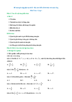 Đề cương ôn tập Giữa kì 2 Toán 7 Kết nối tri thức Cấu trúc mới