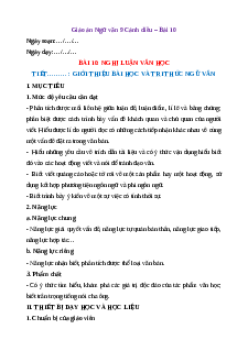Giáo án Nghị luận văn học (2024) Cánh diều