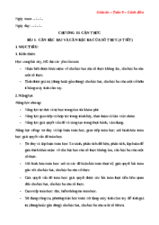 Giáo án Căn bậc hai và căn bậc ba của số thực Toán 9 Cánh diều