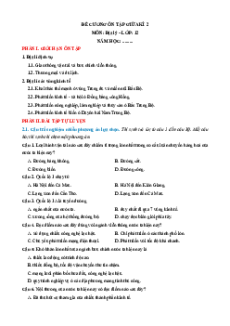 Đề cương ôn tập Giữa kì 2 Địa lí 12 Cánh diều