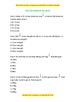 Trắc nghiệm Giá trị phân số của một số Toán 6 Chân trời sáng tạo