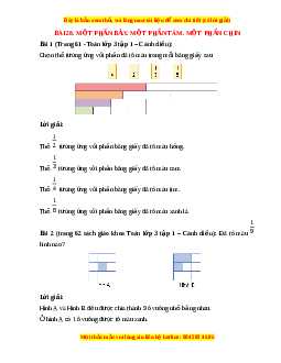 Giải Sgk Toán lớp 3 Bài 28: Một phần bảy. Một phần tám. Một phần chín (Cánh diều)