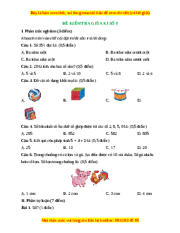 Đề thi giữa kì 2 Toán lớp 2 Kết nối tri thức - Đề 9