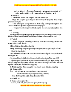 Giáo án Bài 23 Lịch sử 9: Tổng khởi nghĩa tháng Tám năm 1945 và sự thành lập nước Việt Nam dân chủ cộng hòa