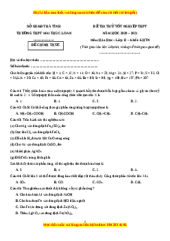 Đề thi thử Hóa Học trường Mai Trúc Loan năm 2021
