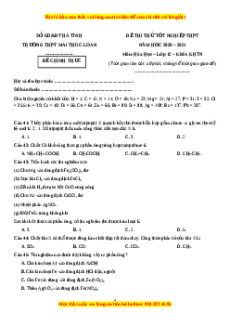 Đề thi thử Hóa Học trường Mai Trúc Loan năm 2021
