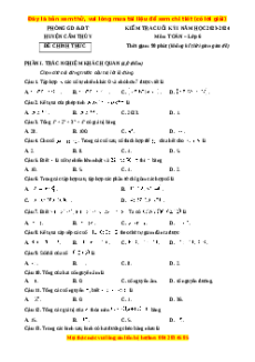 Đề thi cuối kì 1 Toán 6 Kết nối tri thức Phòng GD&ĐT Cẩm Thủy - Thanh Hóa