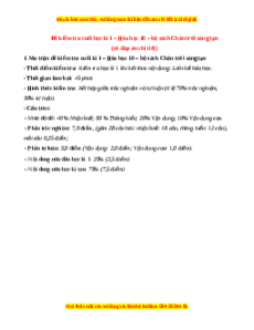 Đề thi cuối kì 1 Hóa học 10 Chân trời sáng tạo - Đề 1