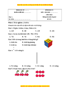 Đề thi cuối kì 1 Toán lớp 3 Kết nối tri thức - Đề 1
