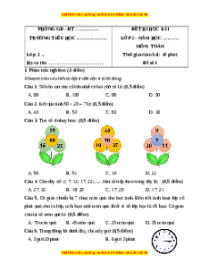 Đề thi cuối kì 1 Toán lớp 2 Cánh diều (Đề 1)