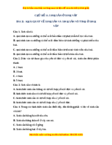Trắc nghiệm Khái quát về sinh sản và sinh sản vô tính ở sinh vật KHTN 7 Cánh diều