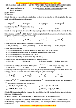 Đề Tốt nghiệp Vật lí 2024 theo đề tham khảo (Đề 1)