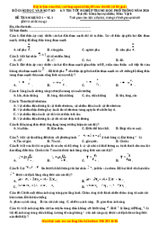 Đề Tốt nghiệp Vật lí 2024 theo đề tham khảo (Đề 1)