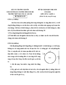 Đề thi HSG Vật Lí 11 Trường THPT Chuyên Chu Văn An - Hà Nội