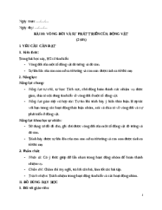 Giáo án Bài 16 Khoa học lớp 5 Kết nối tri thức: Vòng đời và sự phát triển của động vật