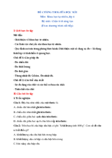 Đề cương Giữa kì 1 KHTN 6 Chân trời sáng tạo (nối tiếp)