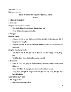 Giáo án Bài 3: Sự biến đổi trạng thái của chất Khoa học lớp 5 Cánh diều