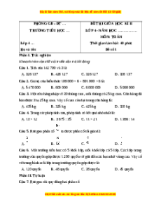 Đề thi giữa kì 2 Toán lớp 4 Kết nối tri thức (Đề 1)