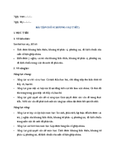 Giáo án Bài tập cuối chương 3 Toán 12 Chân trời sáng tạo