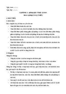 Giáo án Hình cầu Toán 9 Cánh diều