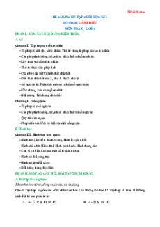 Đề cương ôn tập Cuối kì 1 Toán 6 Cánh diều Cấu trúc mới