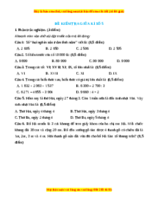 Đề thi giữa kì 2 Toán lớp 3 Chân trời sáng tạo (Đề 5)