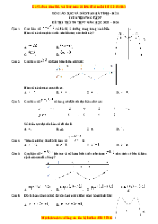 Đề thi thử tốt nghiệp Toán Liên trường THPT Hà Tĩnh - Đề 1 năm 2024