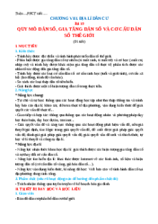 Giáo án Bài 19 Địa lí 10 Kết nối tri thức: Quy mô dân số, gia tăng dân số và cơ cấu dân số thế giới