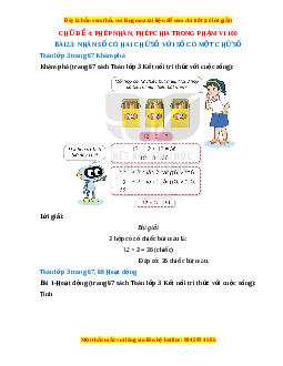 Giải Sgk Toán lớp 3 Bài 23: Nhân số có hai chữ số cho số có một chữ số (Kết nối tri thức)