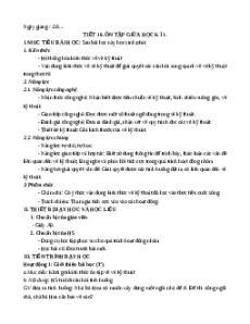 Giáo án Ôn tập giữa kì 1 Công nghệ 8 Kết nối tri thức