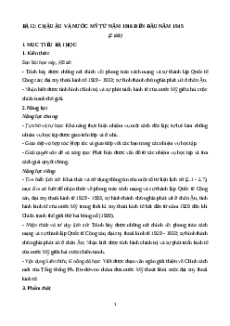 Giáo án Bài 2 Lịch sử 9 Kết nối tri thức (2024): Châu Âu và nước Mỹ từ năm 1918 đến năm 1945