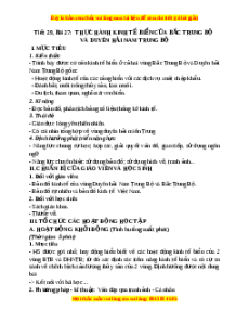 Giáo án Bài 27 Địa lí 9: Thực hành Kinh tế biển Bắc Trung Bộ và Duyên hải Nam Trung Bộ