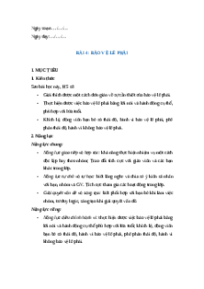 Giáo án Bài 4: Bảo vệ lẽ phải GDCD 8 Kết nối tri thức