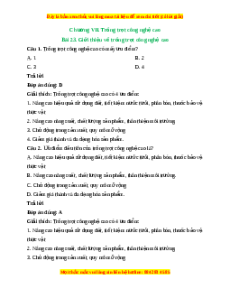 Trắc nghiệm Bài 23: Giới thiệu về trồng trọt công nghệ cao