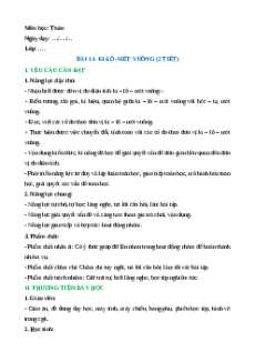 Giáo án Ki-lô-mét vuông Toán lớp 5 Chân trời sáng tạo